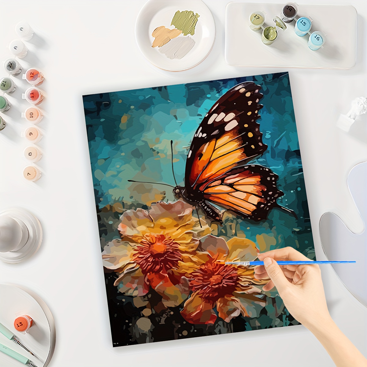 1 Pieza Pintura Números Mariposa Niña 16x20 Pulgadas Adultos - Temu