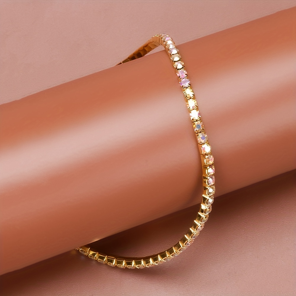Rhinestone Claw Chain Silver Plated Anklet