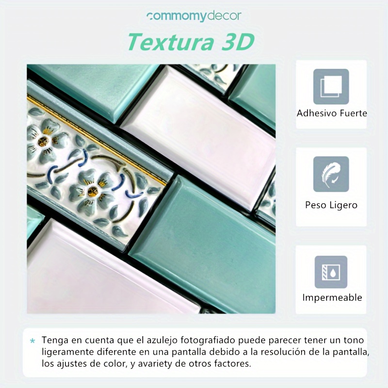 Azulejos adhesivos 3d cocina baño mosaico decoracion pelar y pegar  15.7''×236.2