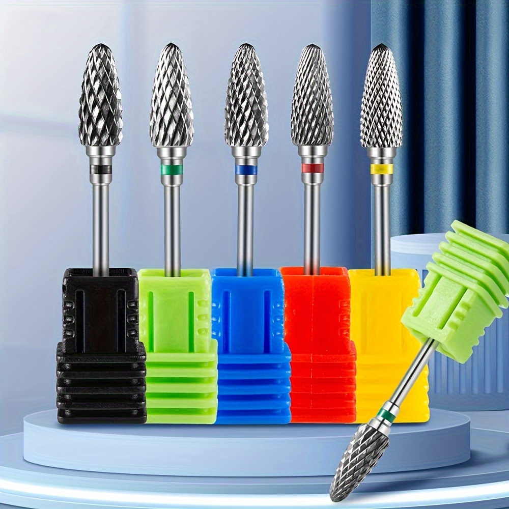 

5pcs Tungsten Carbide Nail Polishing Bits, Nail Drill Bits, Nail Polishing Cleaning Brush, Pedicure Remover For Acrylic Gel, Nails Polishing Tools, Nail Art Pedicure Manicure Tools