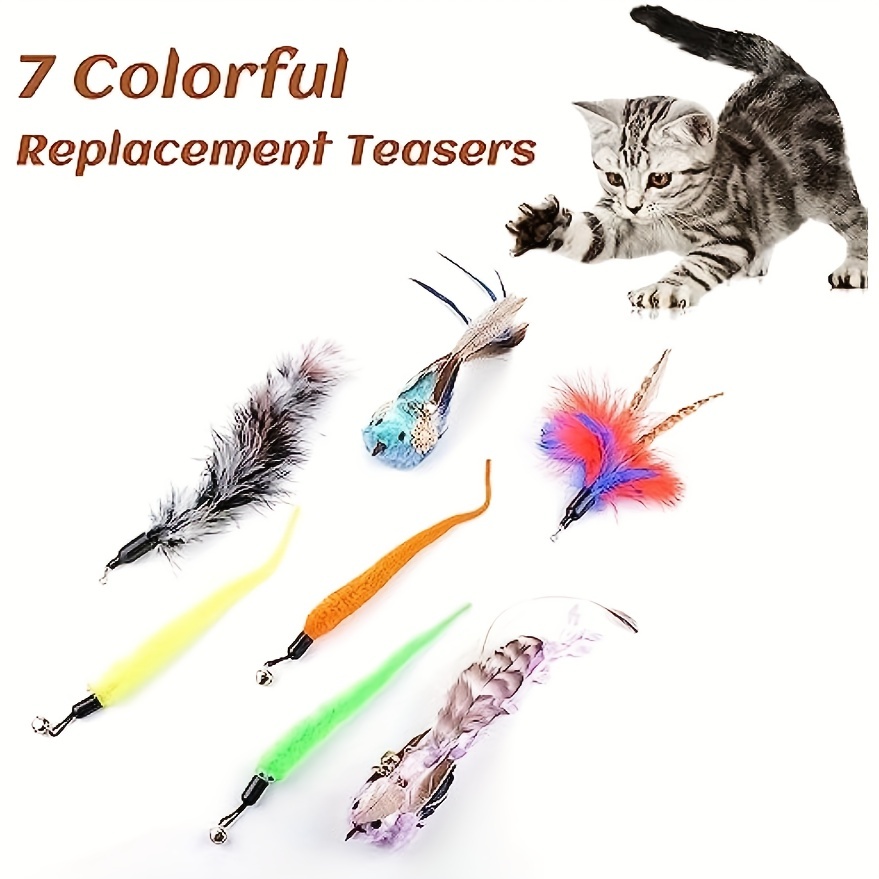 Suction Cup Cat Toys, Cat Toys Interactive Wand Feather Cat Toy With Bell,  Interactive Cat Teaser Wand Cats Toys For Indoor Play Toy - Temu