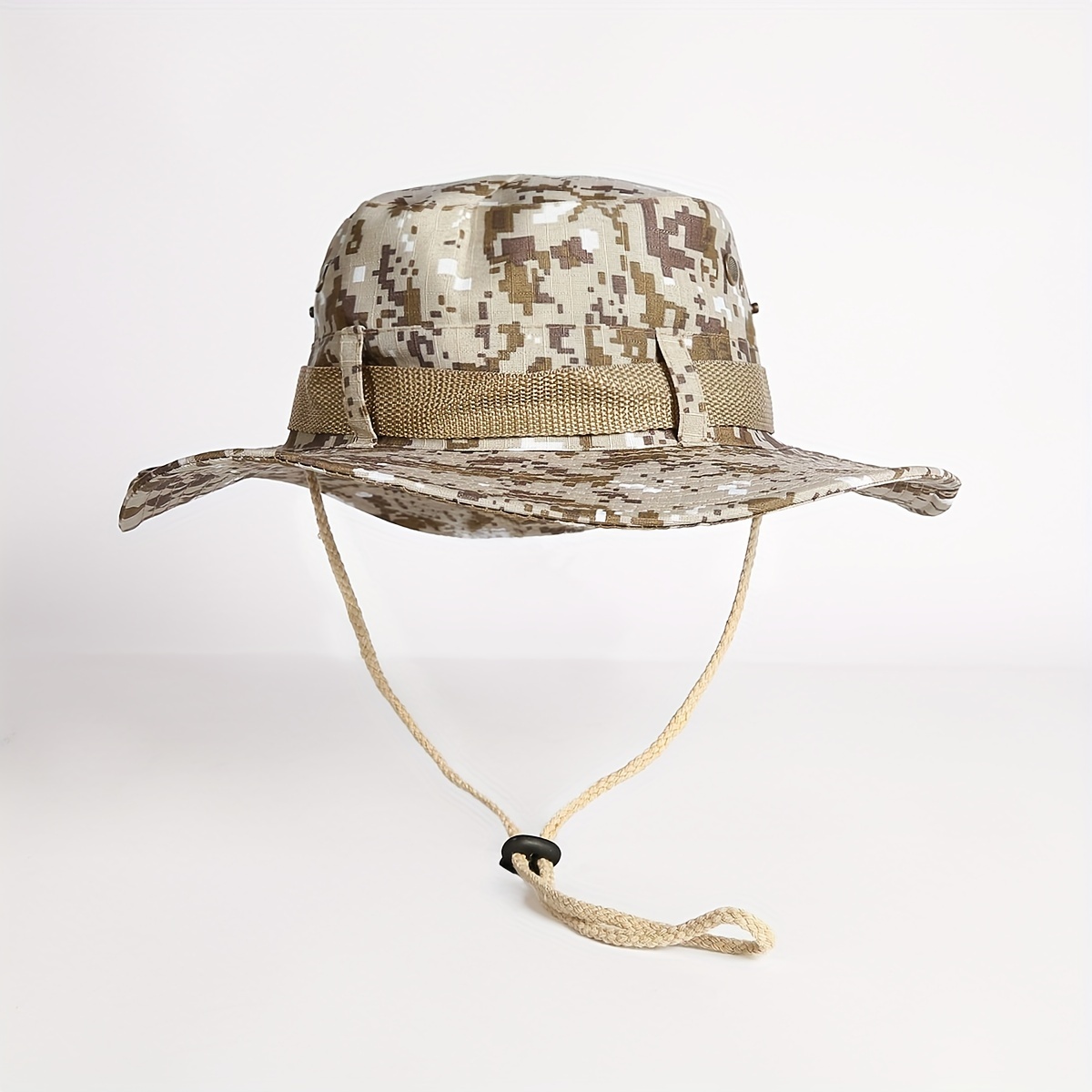 Beige Cool and Handsome Sun Hat, Bucket Hats, Men's Outdoor Summer Wide Brim Fishing Hat for Men,Casual,Temu