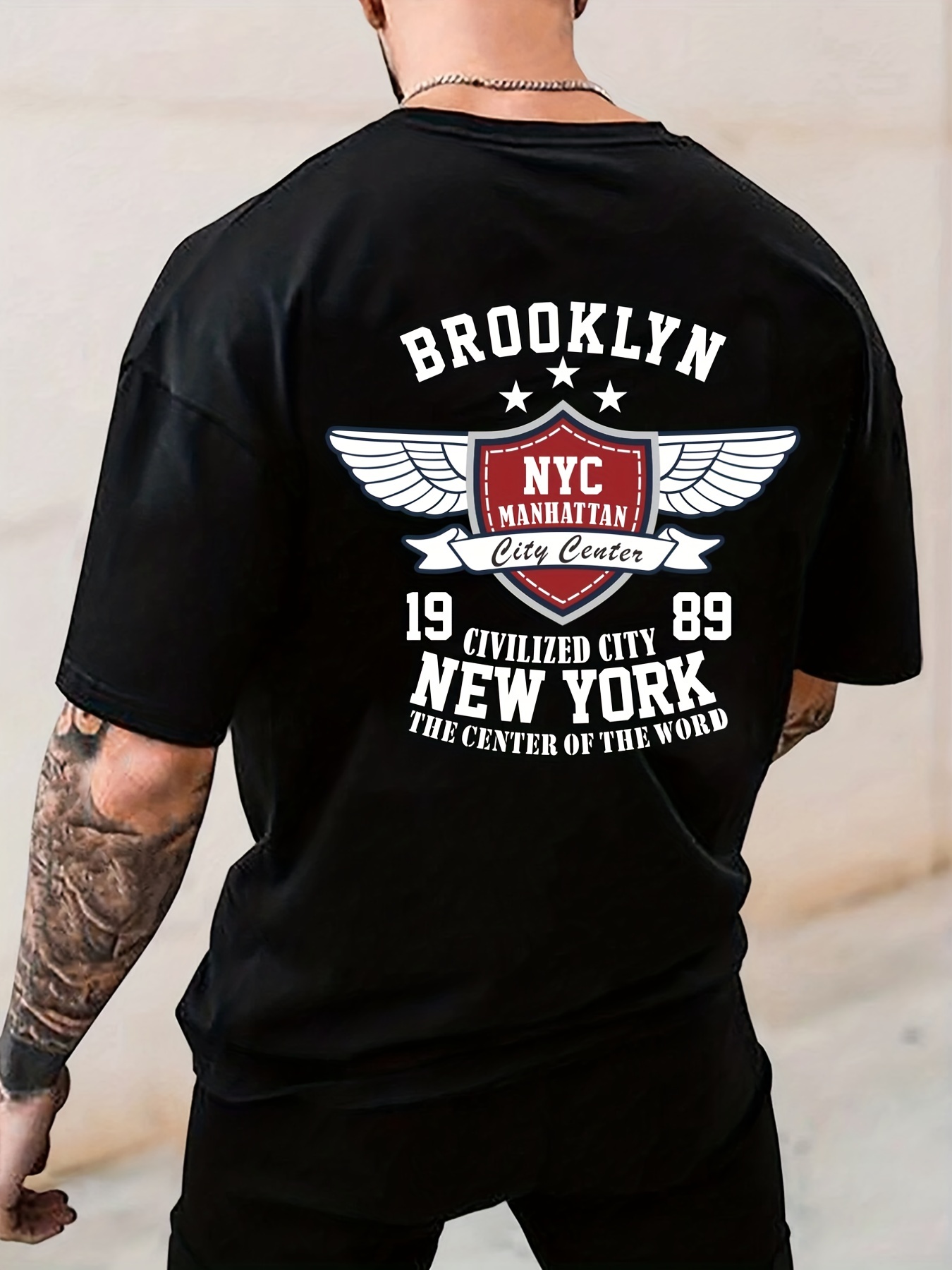 Camiseta Estampado 'brooklyn New York' Camisetas Hombre - Temu Mexico