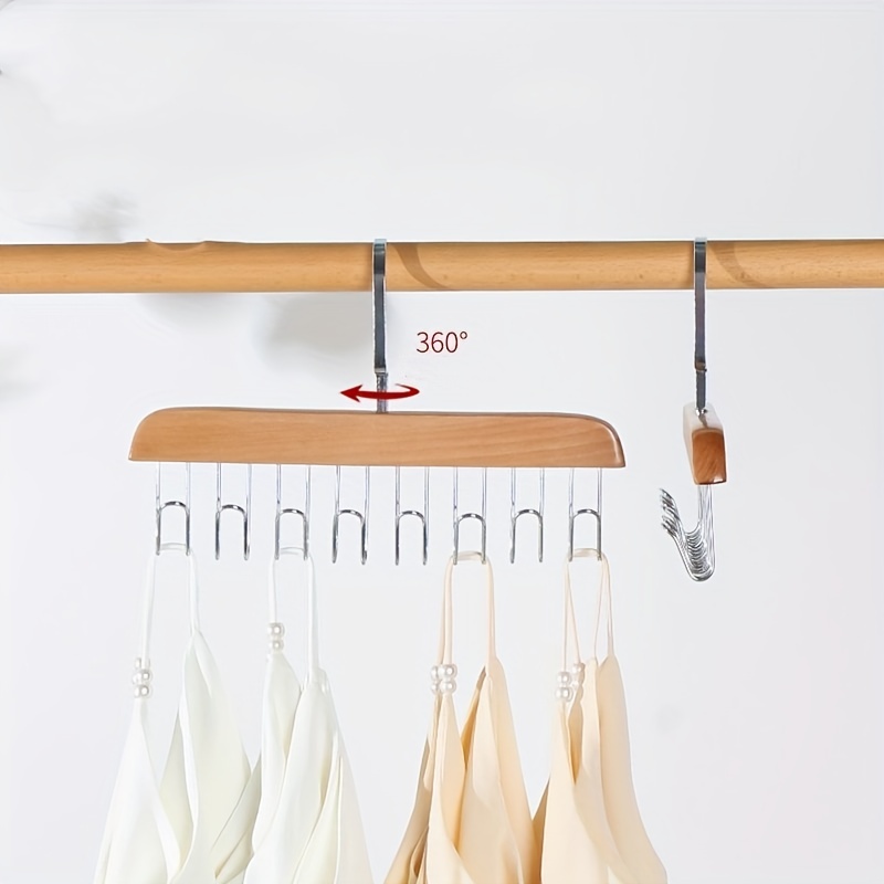 8 hook Wooden Underwear Hanger Durable Clothes Drying Rack Temu