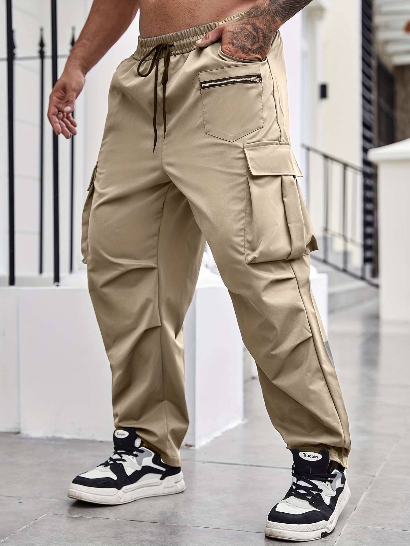 Plus Size Men's Cargo Trousers Comfy Trendy Cargo Pants - Temu