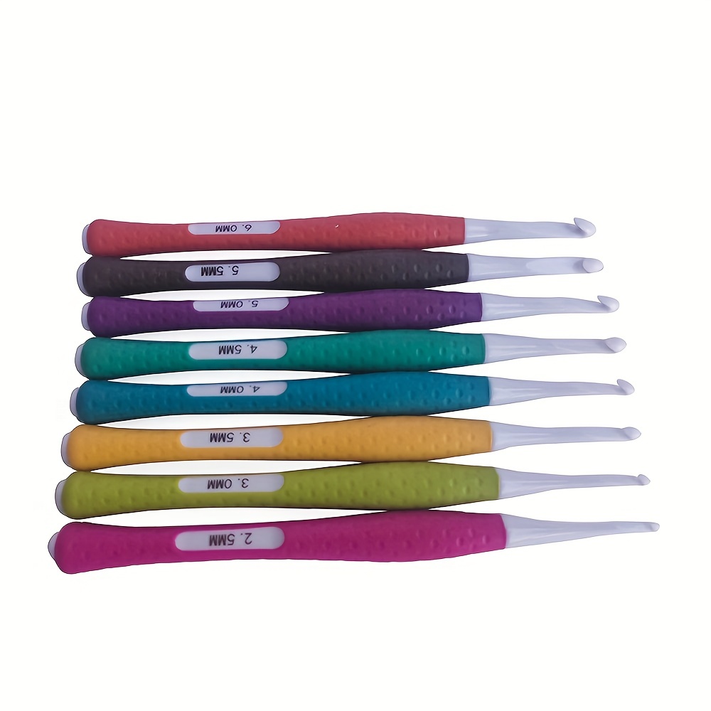 8pcs Knitting Tool Sweater Needle TPR Silicone Color Plastic Crochet PC  Head Crochet