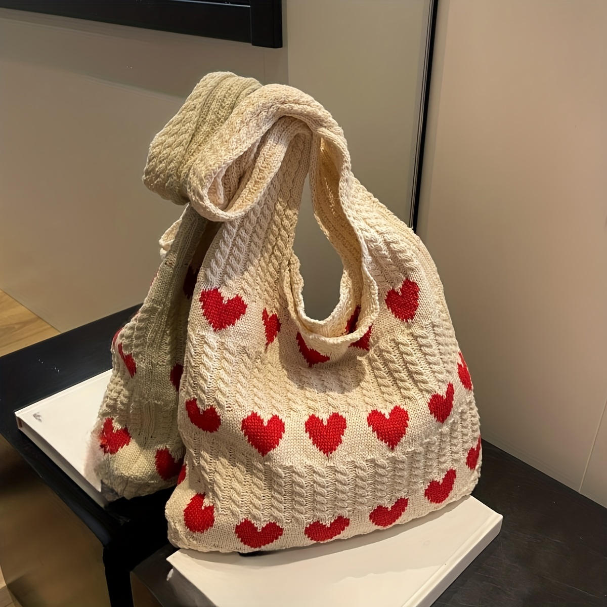 Slingbags, Crochet Heart Tote Bag