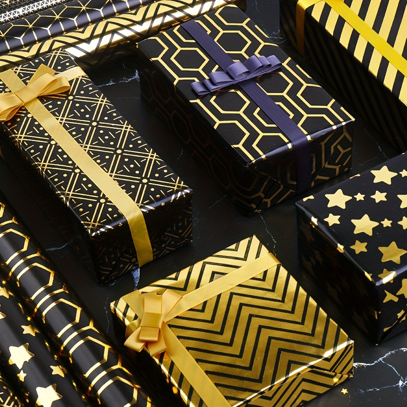 Wrapping Paper: Gold Polka Dot gift Wrap, Birthday, Holiday, Christmas 