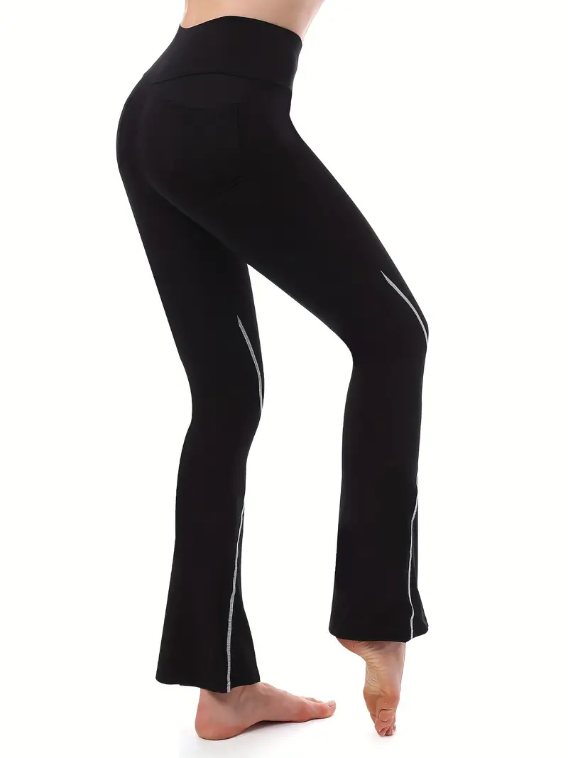 Women's Flare Leggings Pockets Flare Pants Bootcut Yoga - Temu