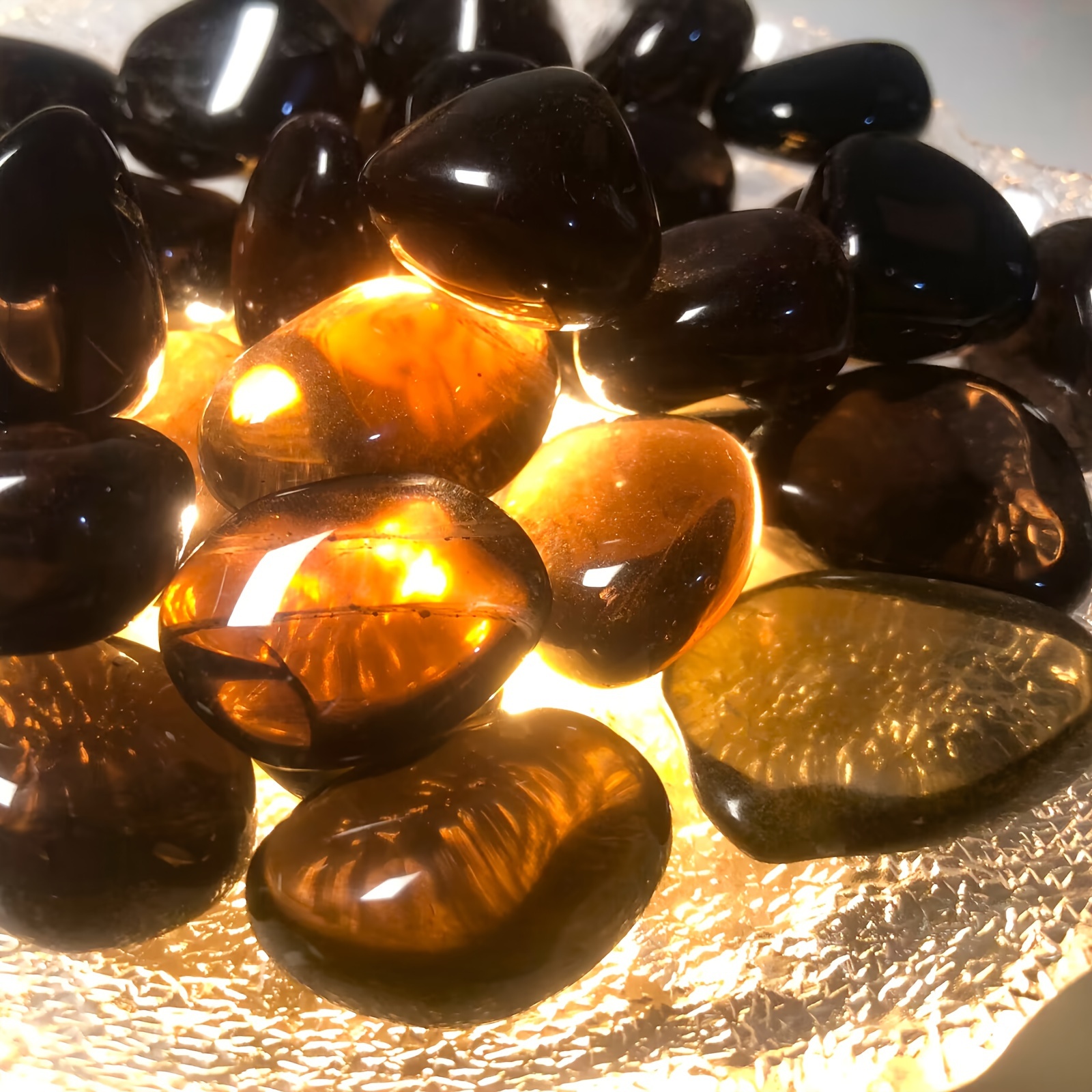 Natural Golden Obsidian Chips Polished Tumbled Stones - Temu