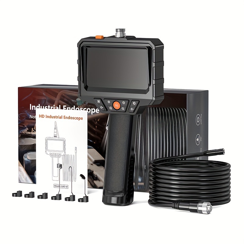 MAOTEWANG 4.3" Industrial Endoscope Camera | 5M Semi-Flexible Probe | 1080P HD