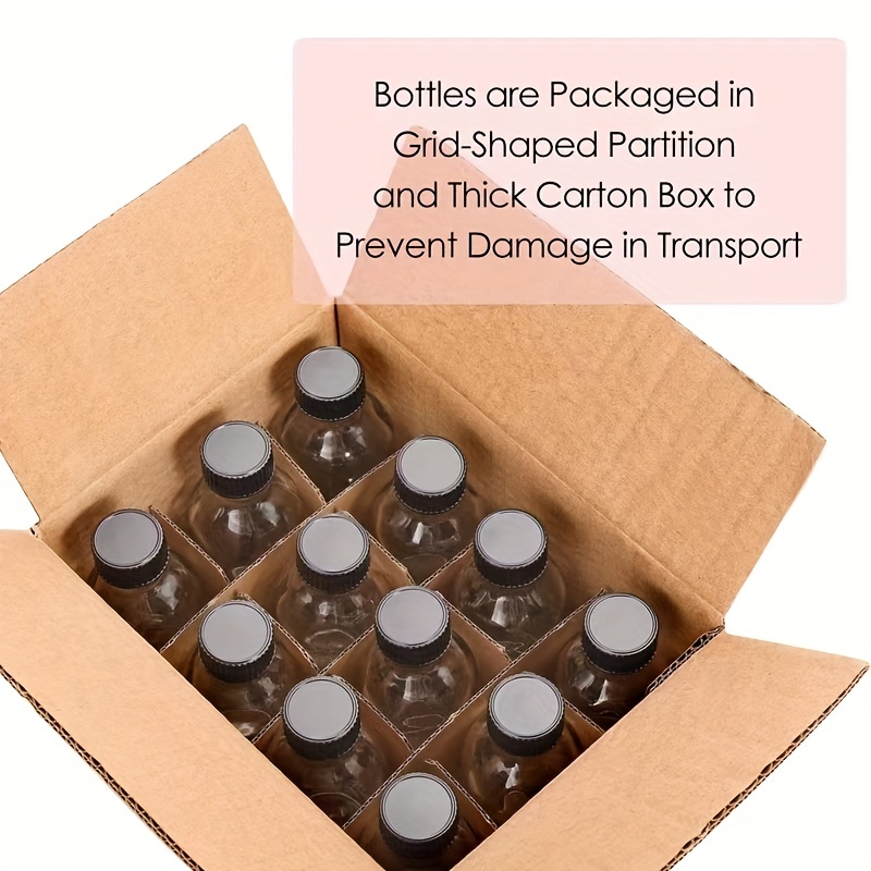 8 Pack 2 oz Clear Glass Bottles with Lids, Funnels - 60ml Boston Sample  Bottles for Liquids, Juices