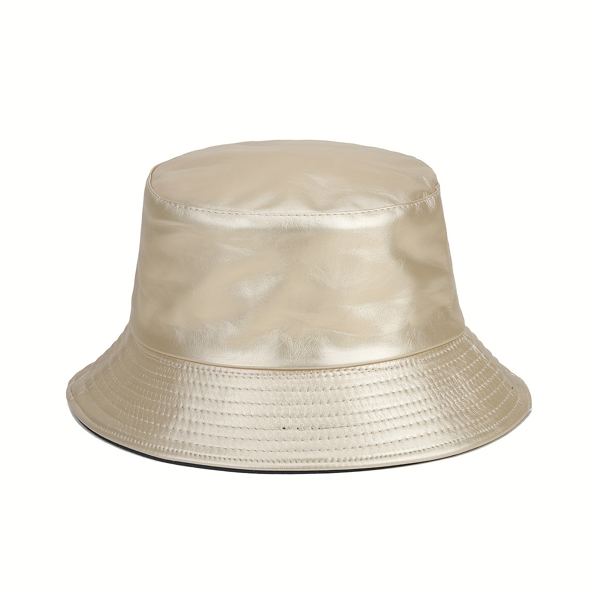 1pc Retro Leather Double Sided Wearing Bucket Hat Men Women