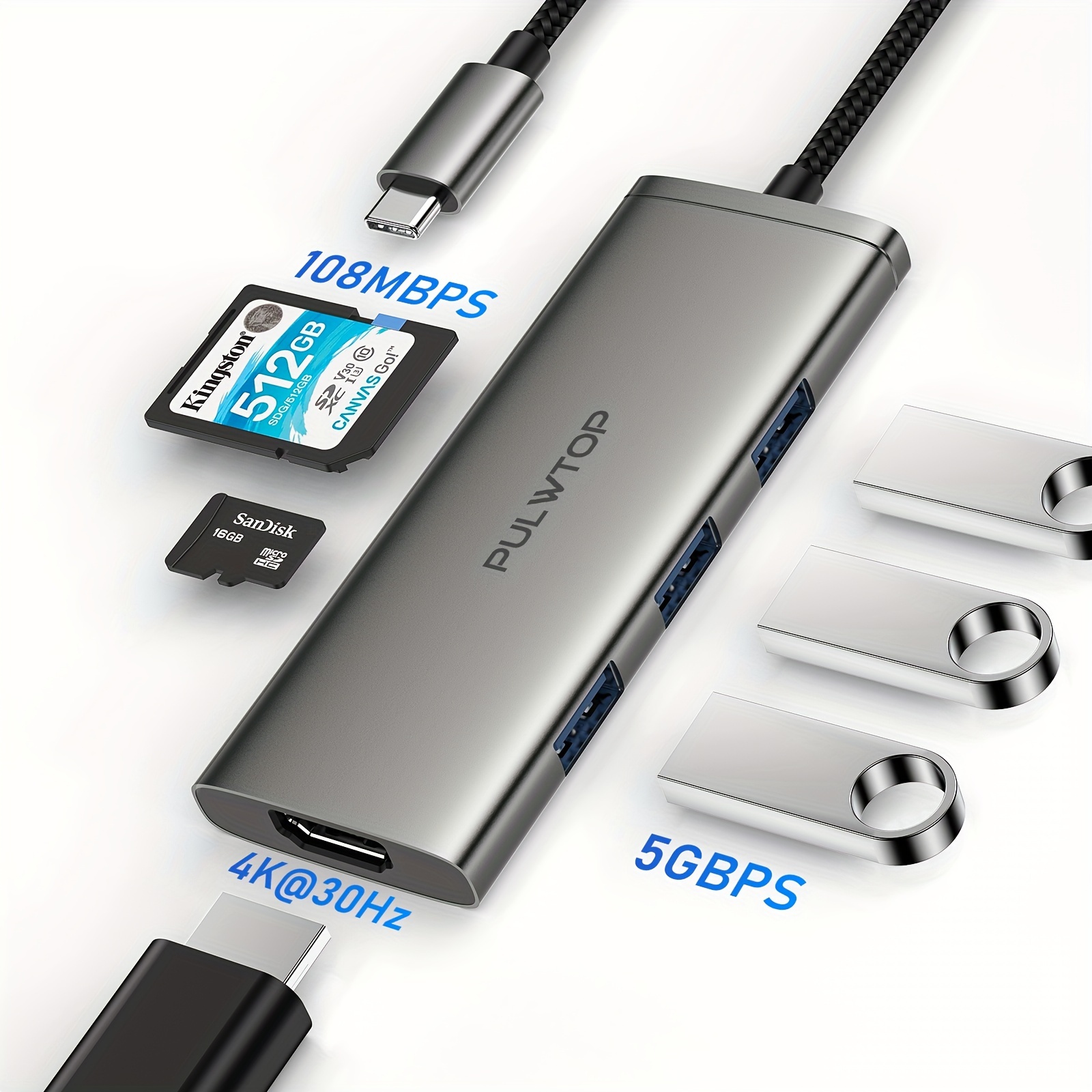 UGREEN-HUB USB tipo C 4K 60Hz a HDMI 2,0, RJ45, USB 3,0, PD, 100W,  adaptador para Macbook Air Pro, iPad Pro M1, accesorios para PC