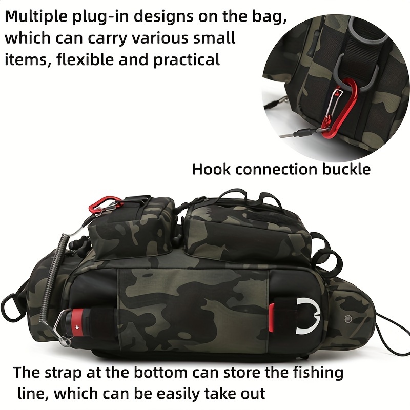 Men's Fishing Oxford Sling Bag Portable Fishing Fanny Pack D