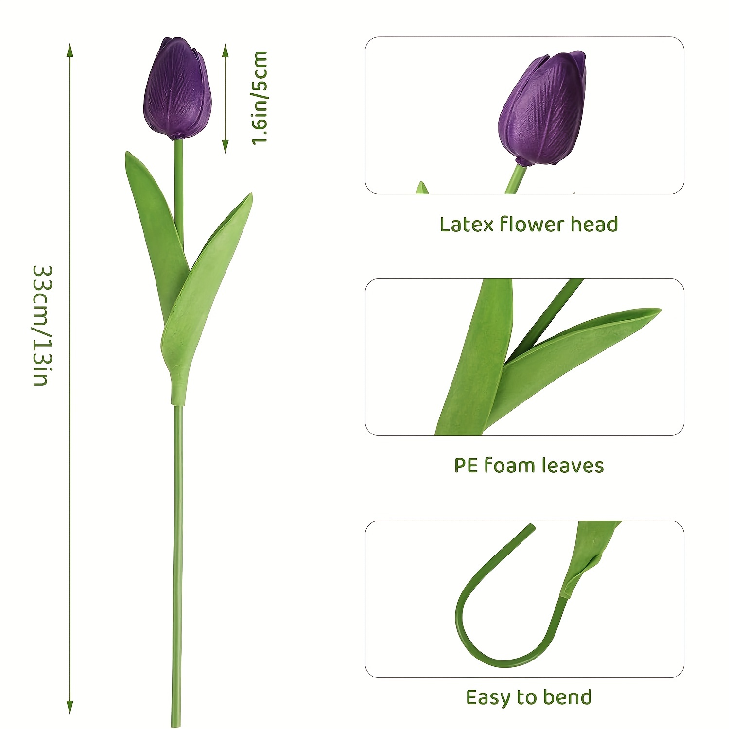 IPOPU Real Touch Purple Tulips 24PCS Artificial Flowers for  Decoraion Fake Tulips Purple Flowers Floral Arrangements Faux Tulips Decor  for Table Home Decor Baby Shower Centerpieces (Purple) : Home & Kitchen