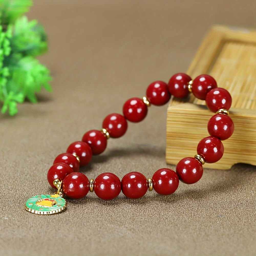 Chinese Character Pattern Geometric Charm Beaded Bracelet