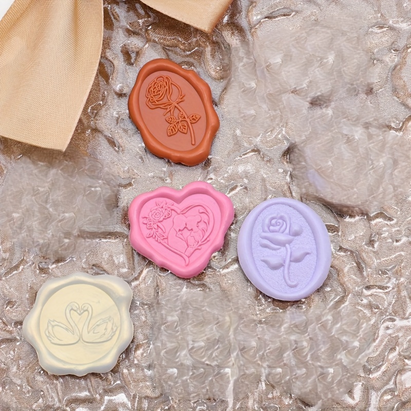 400 Pieces Embossed Wax Seal Stickers Vintage Embossed Foil Wedding  Stickers Golden Stickers Heart Envelope Stickers For Wedding Party