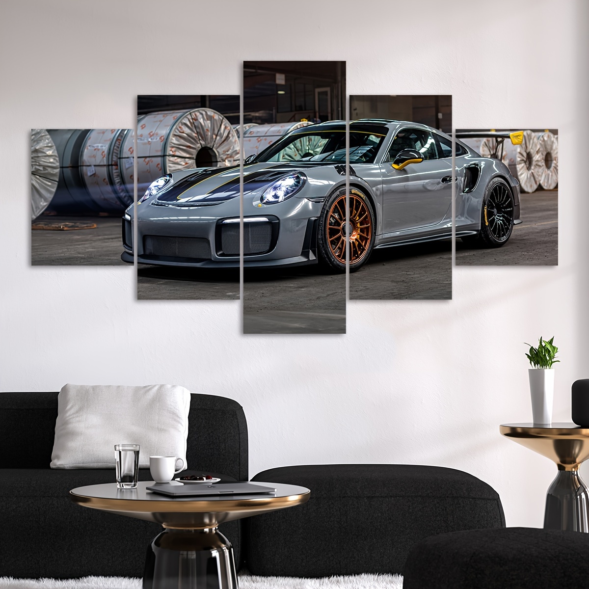 

5pcs/set Unframed Canvas Poster, Modern Art, Sports Car Canvas Poster, Ideal Gift For Bedroom Living Room Corridor, Wall Art, Wall Decor, Winter Decor, Room Decoration