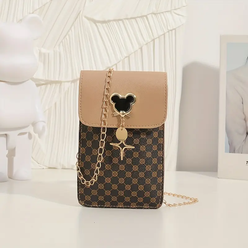 1pc Bolsa Crossbody Feminina, Bolsa De Celular Com Padrão Xadrez E Pingente  De Estrela De Quatro Pontas, Nova Bolsa Simples De Moda - Temu Portugal