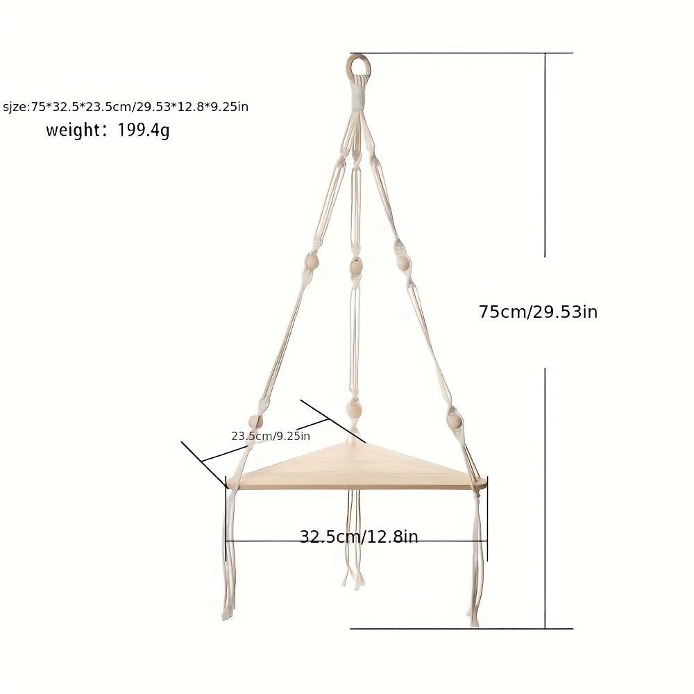 1 Mensola Sospesa Boho Macrame Mensole Sospese In Legno - Temu Italy