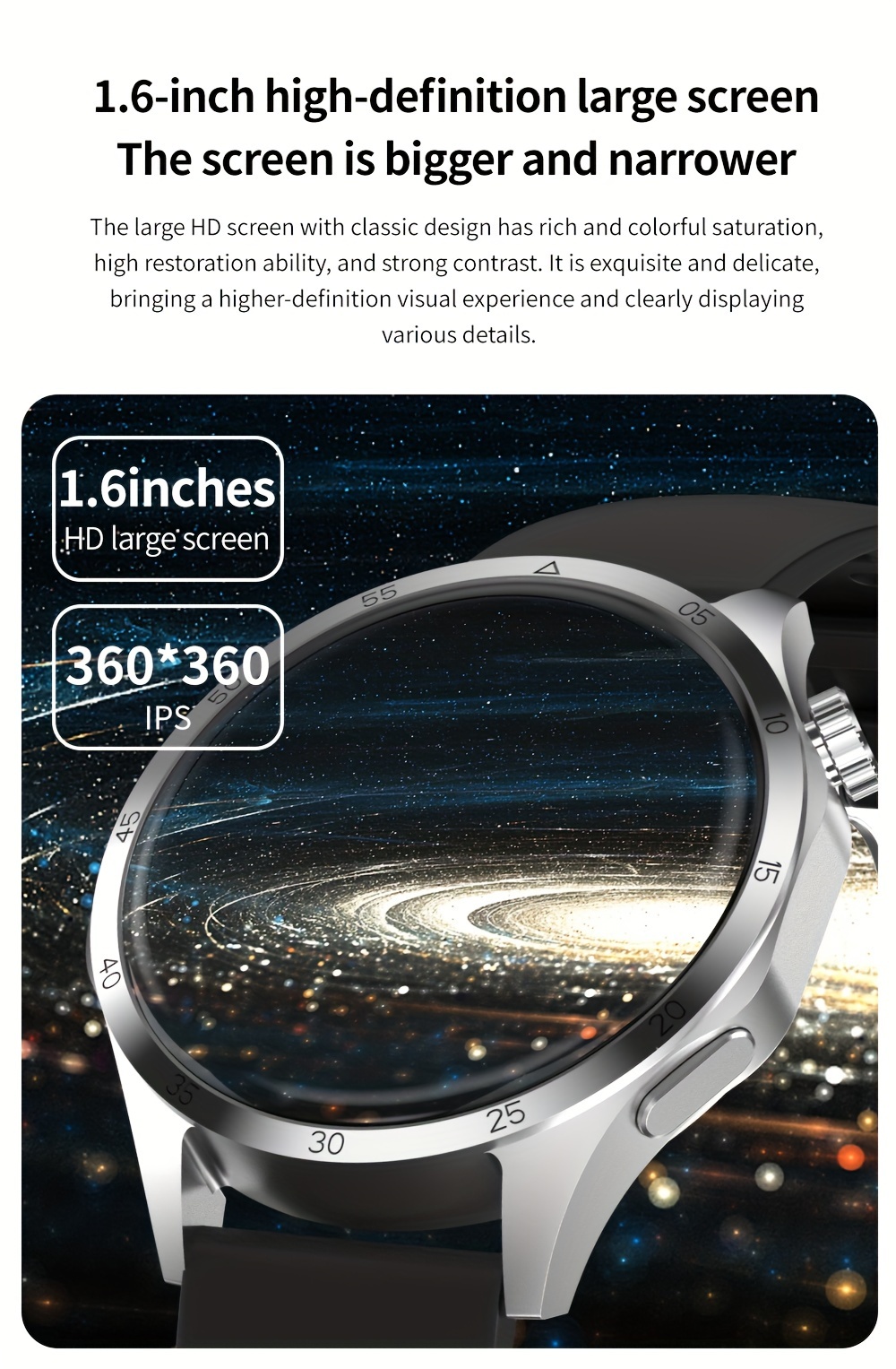 GT4 Pro Reloj inteligente de 1.6 pulgadas, visualización grande