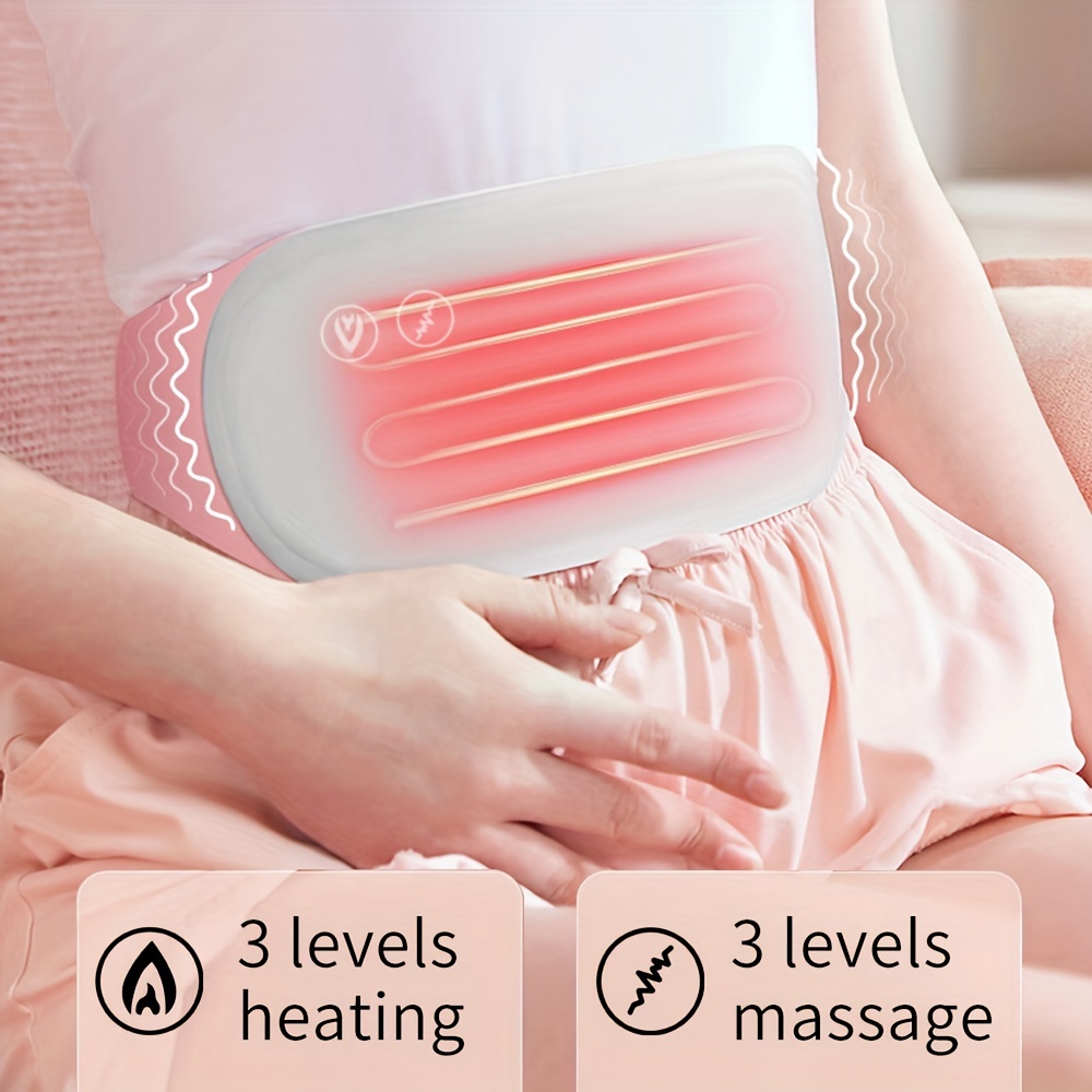 Usb Portable Women's Menstrual Cramp Massage Wireless Menstrualheating Pad Back  Massager Lmpulse Period Heating Belly Belt - Temu