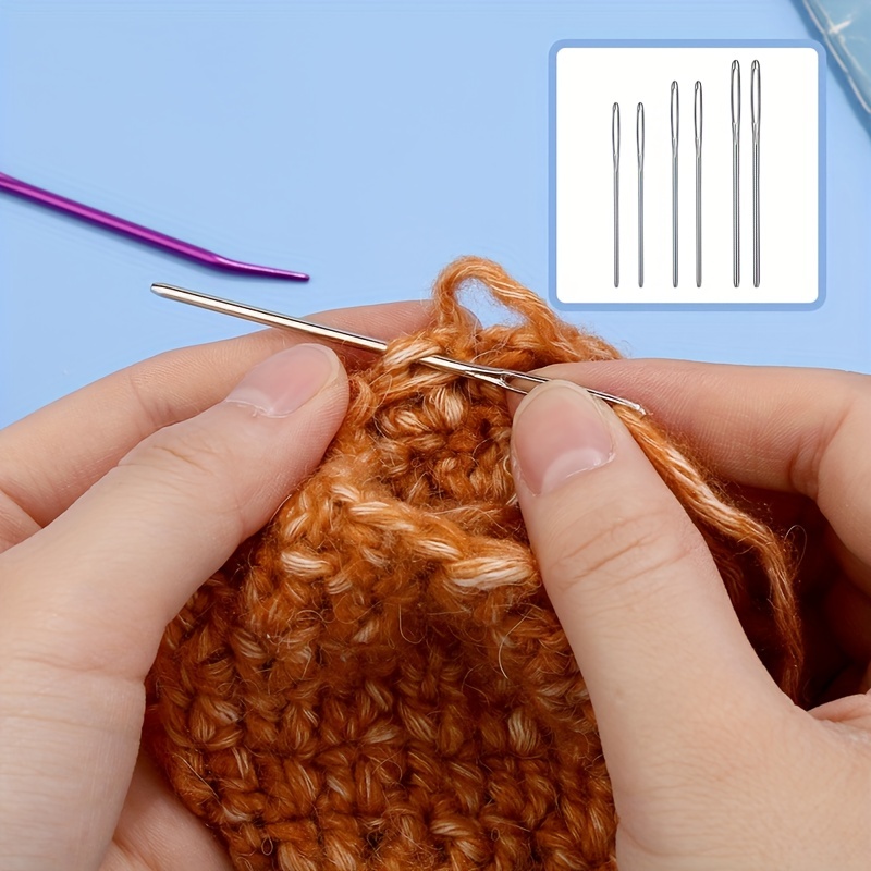 Plastic Large Eye Sewing Needles,Yarn Bent Tapestry Needle, Knit Weaving  Needles