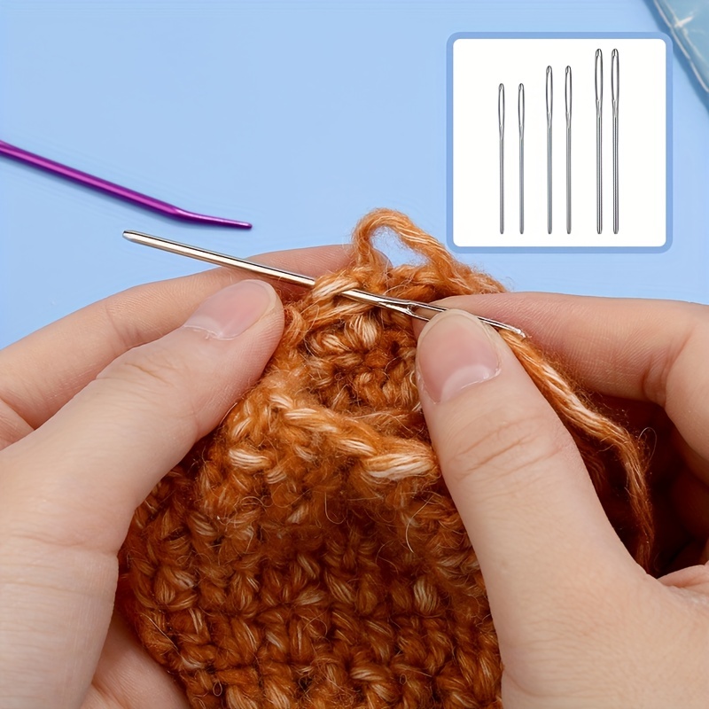 Plastic Large Eye Sewing Needles Set with Storage Box for Crafting