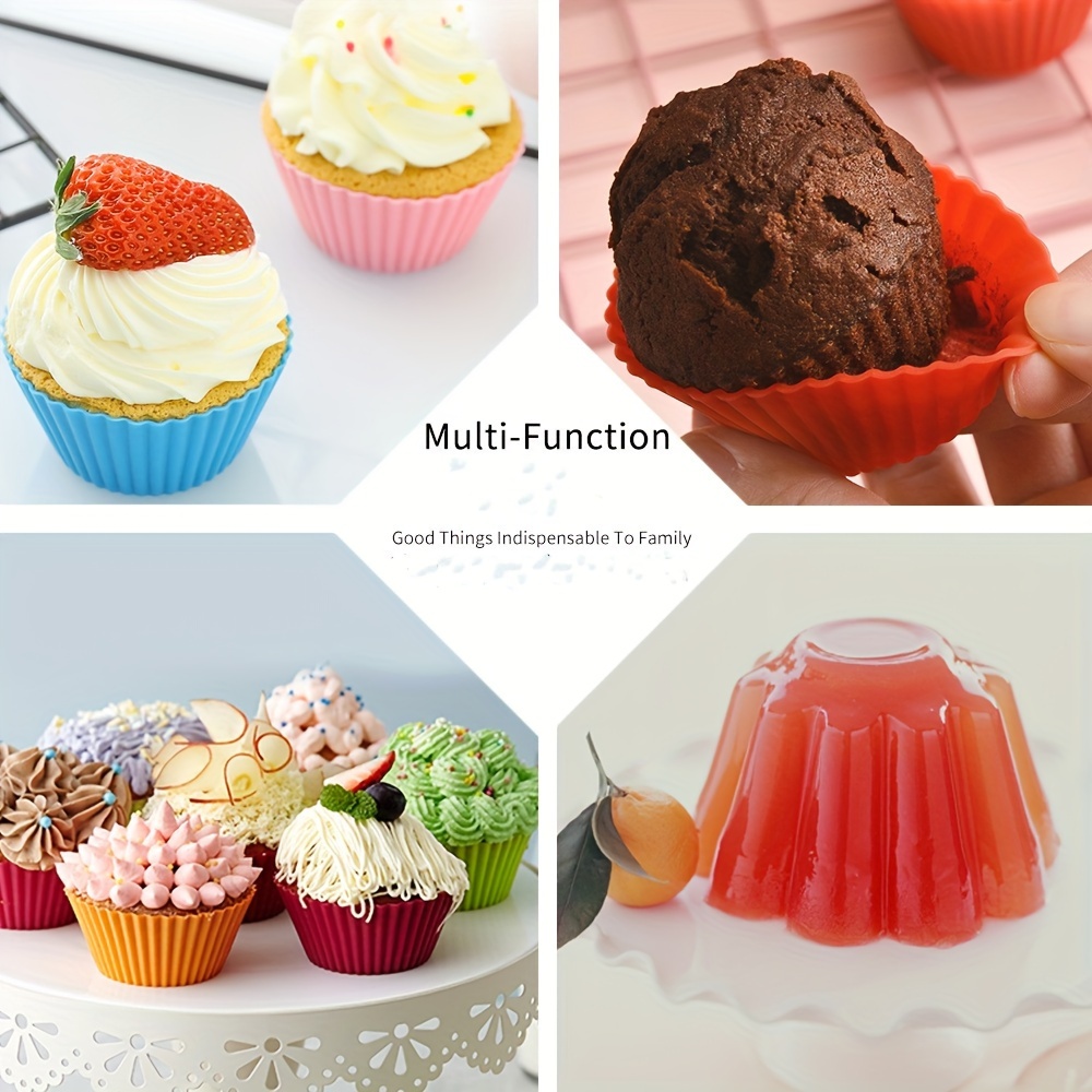 HLCM Molde para muffins, molde de silicona reutilizable para magdalenas, 12  moldes de tamaño regular, perfecto para magdalenas, cupcakes, pasteles de