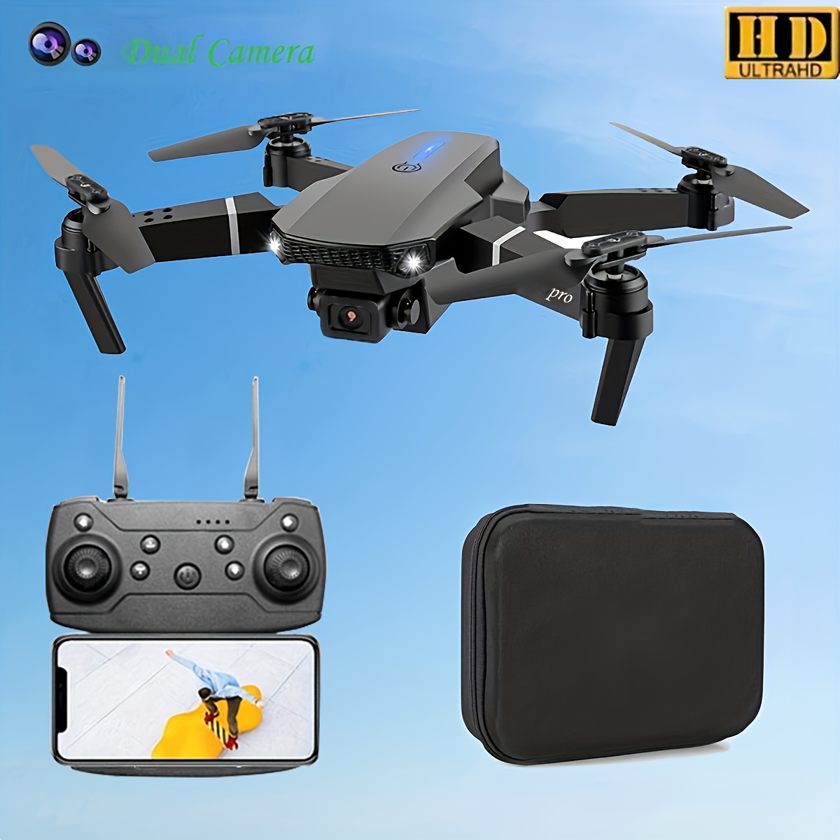 Drone avec Caméra pour Adultes et Enfants, Quadricoptère télécomman