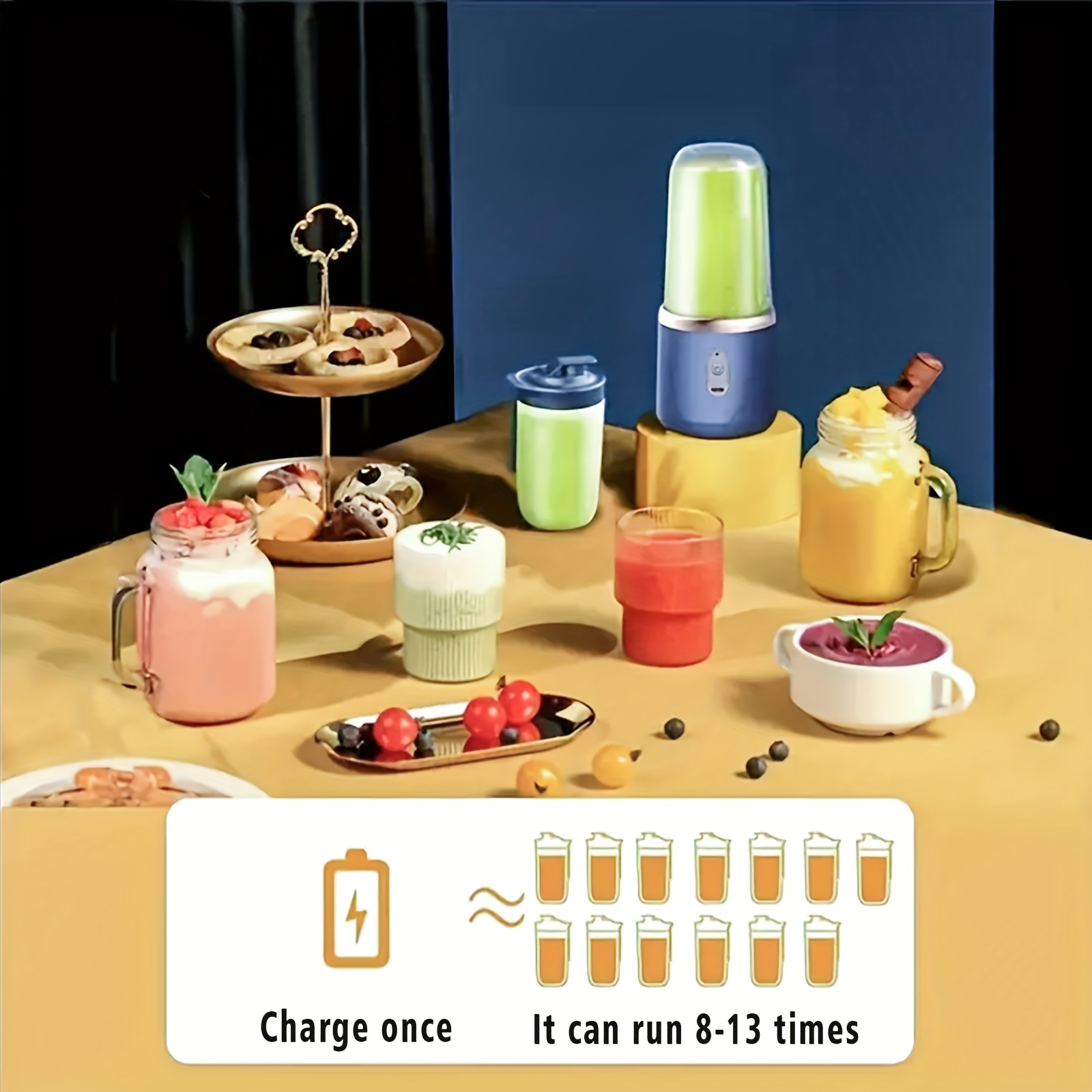 Batidora Personal Usb Recargable: Taza De Exprimidor Portátil De 380 ~ 400  Ml Con 6 Cuchillas Para Batidos, Smoothies Y Frutas - ¡ideal Para Viajar!, Envío Gratis, Devoluciones Gratuitas