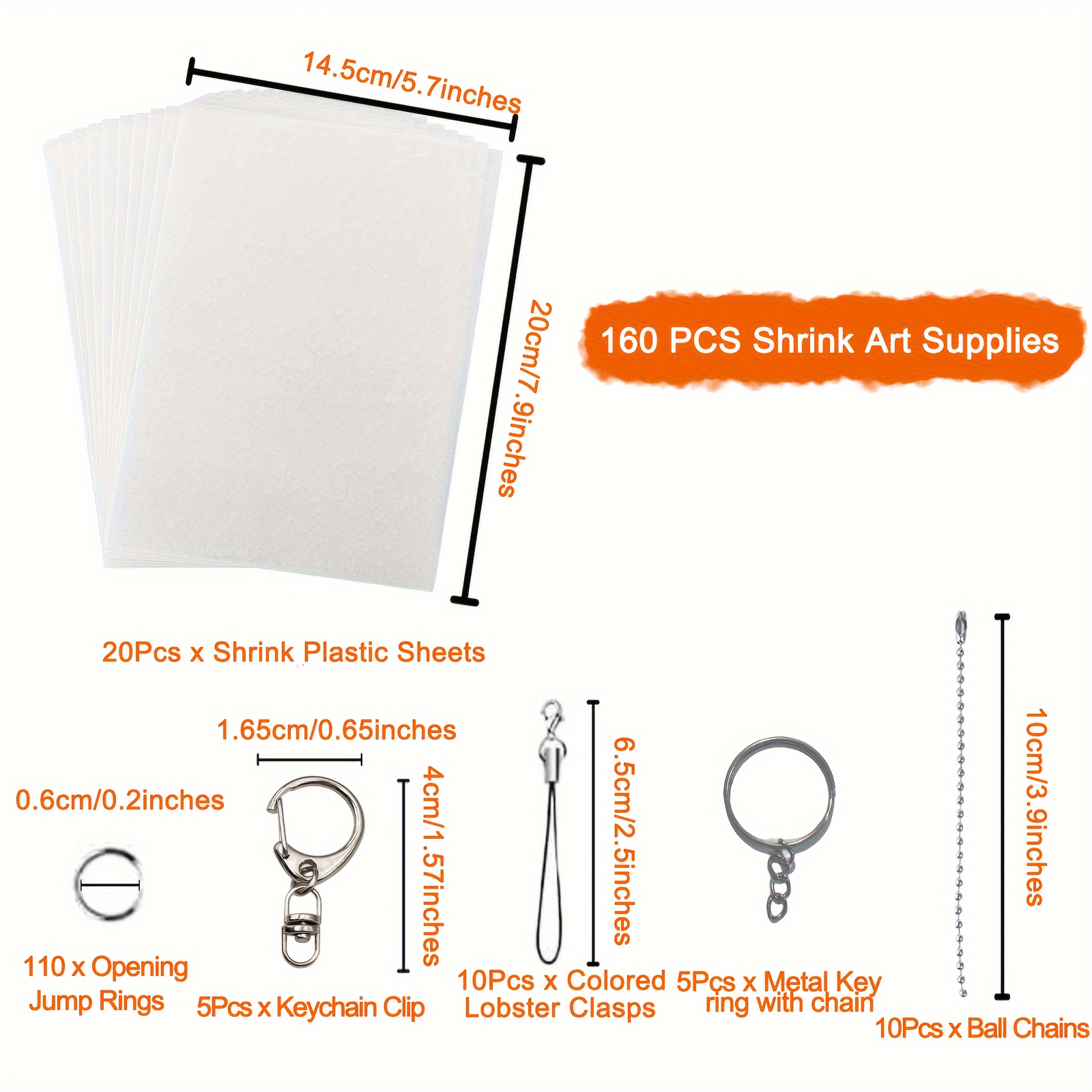 10PCS Heat Shrink Plastic Sheet Shrinky Film Paper for Adults Kids