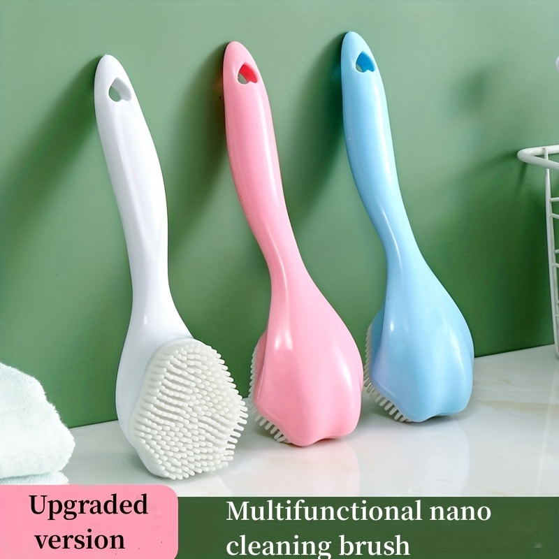 Dish Scrubber Silicone Soft Bristles Scrub Brush With - Temu