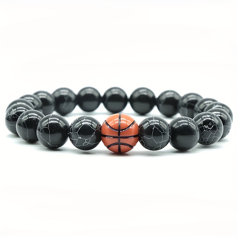 Titanium Steel Round Beads Balls Love Heart Bracelet 18k - Temu
