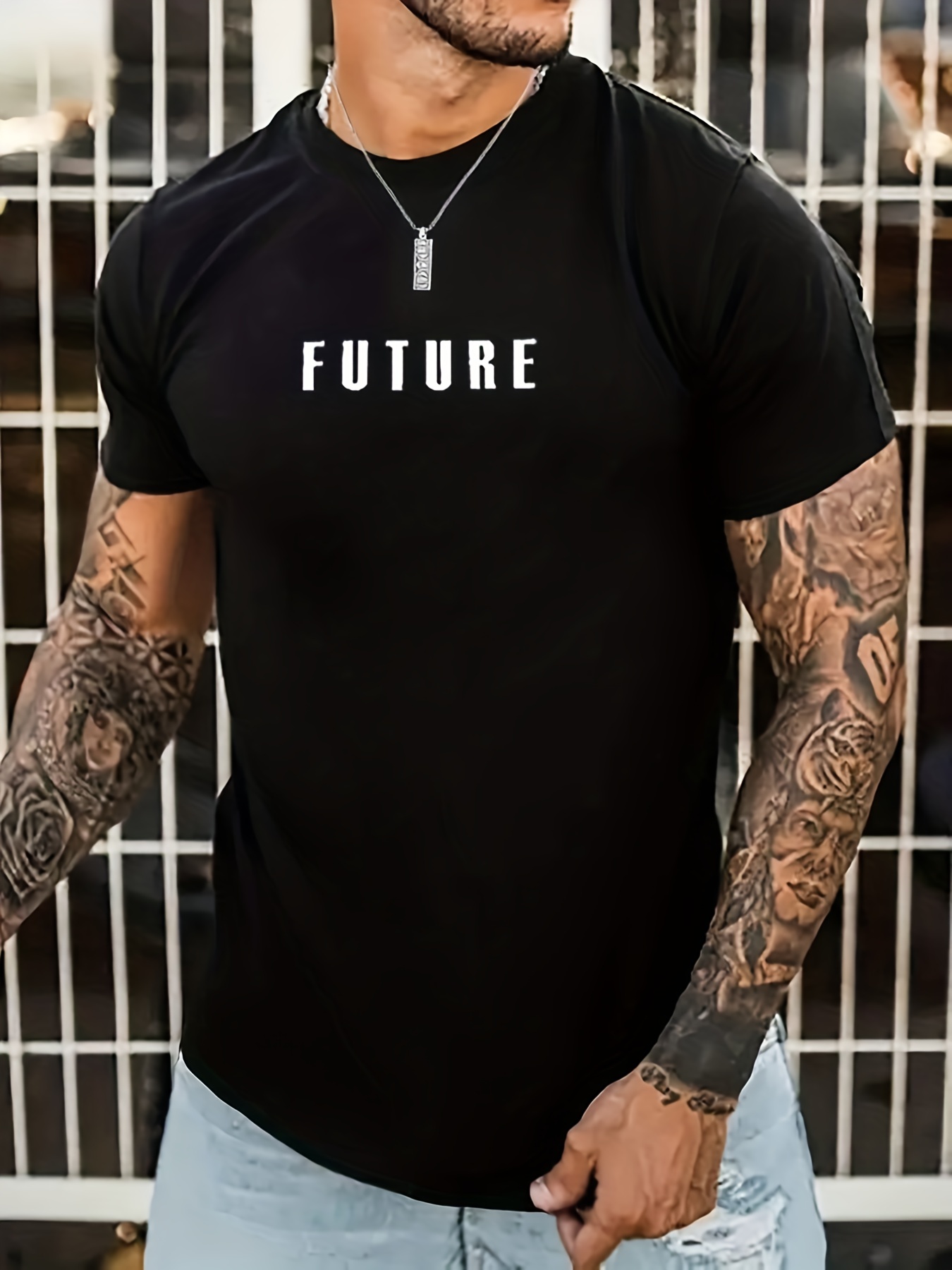 Plus Size Mens Casual Trendy Future Letter Print Temu Philippines