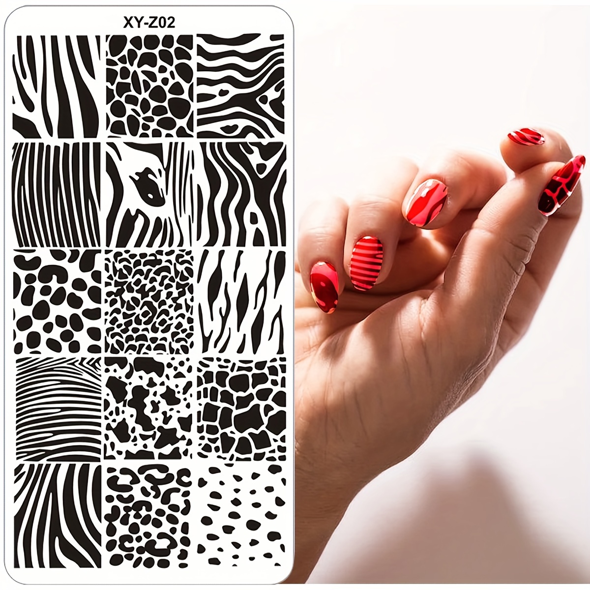 Line Graffiti Nail Stamping Plates Flower Leaf Print Animal Image Stainless Steel Stencil Snowflake Lace Nail Art Template