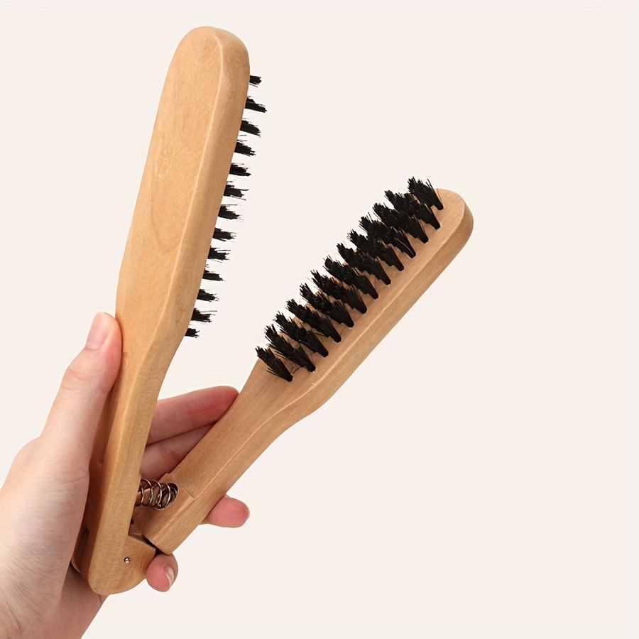 

1pc Hair Straightening Comb Clamp V Shaped Bristle Hair Comb Professional Hairdressing Comb