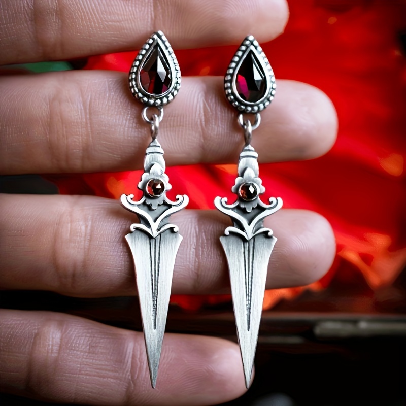 Crystal Dagger Hook Earrings