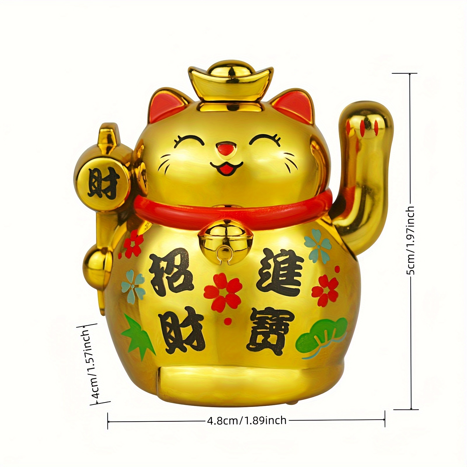 Powered Waving Arm Lucky Cat Maneki Neko Beckoning Fortune Cat Car