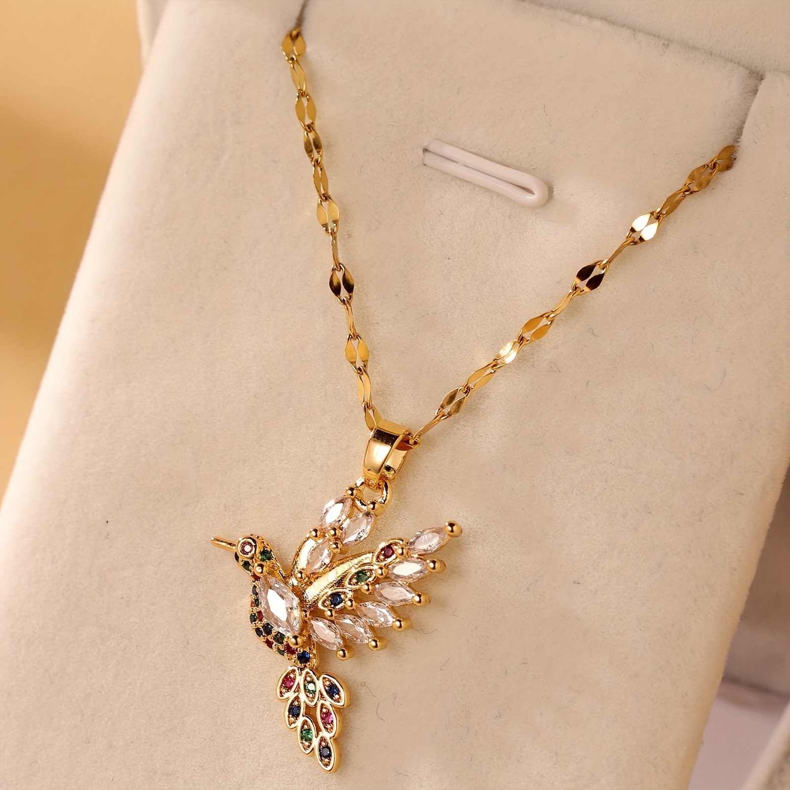 

1pc Fashionable Bird Pendant Synthetic Cubic Zirconia Necklace Perfect Jewelry For And As A Gift