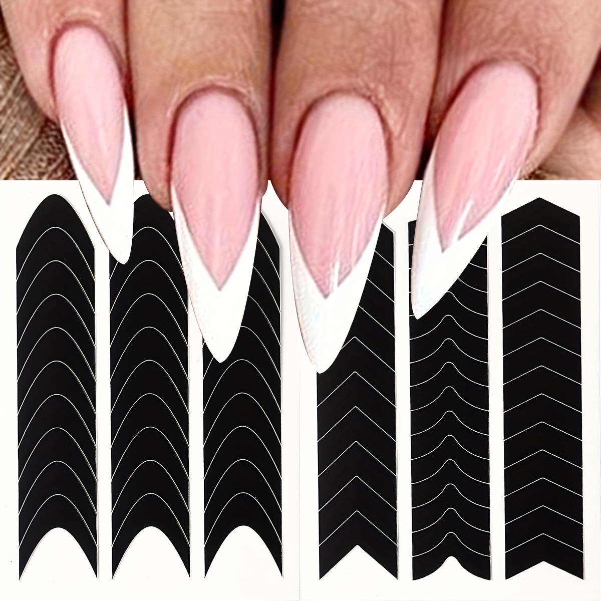  French Tip Nail Stickers 6 Sheets French Nail Art