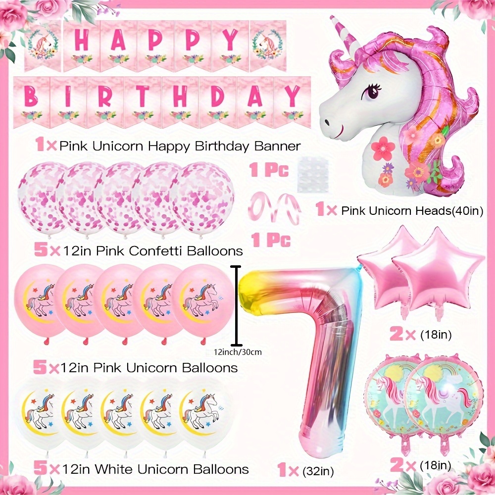 Globos Unicornio Cumpleaños 2 Años