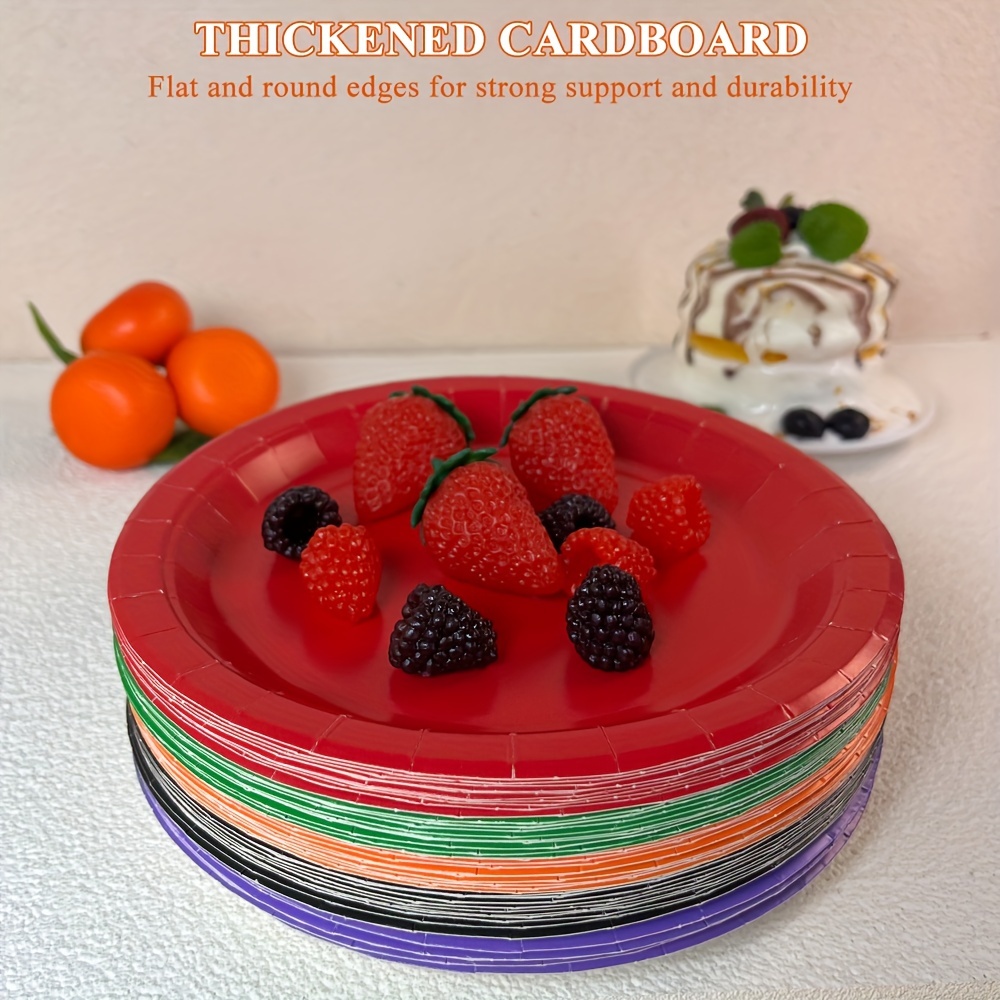 7/ Thick Disposable Paper Dining Plates, Barbecue Birthday Cake Dining  Plates, Thickened Dining Plates, Fruit Paper Dining Plates - Temu