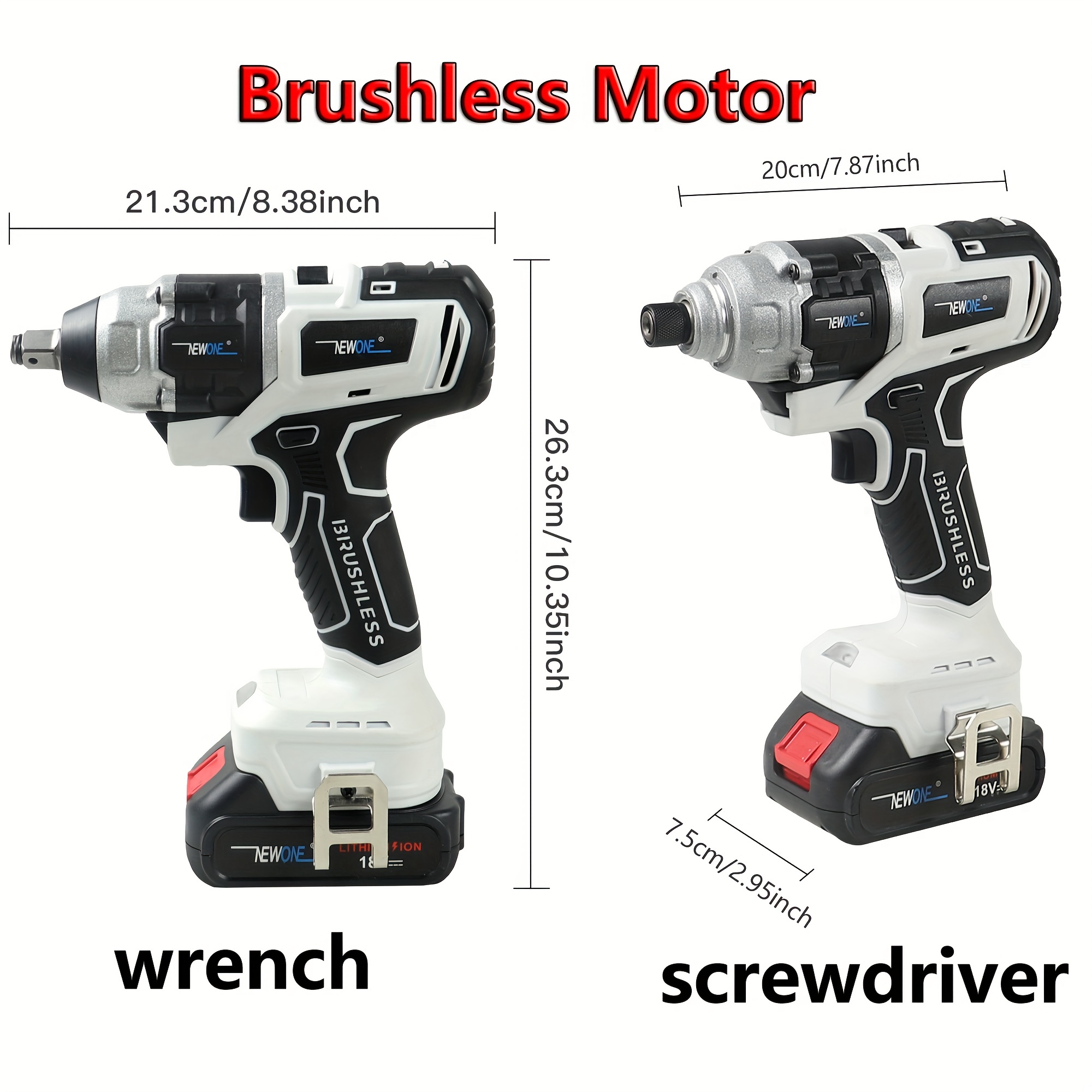 18v Brushless Cordless Impact Wrench Driver Electric Drill - Temu