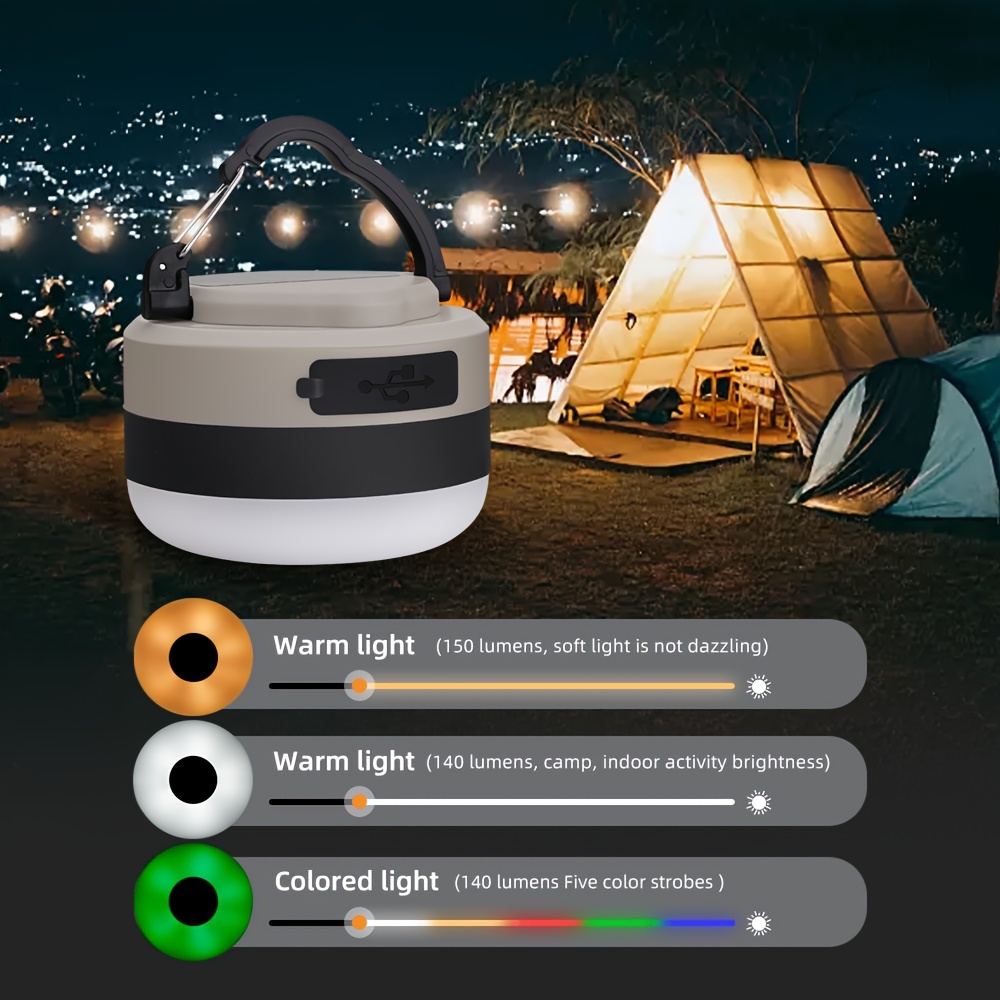 Plegable Luces de Camping Recargable Lampara Solar Emergencia Linterna LED  Camp