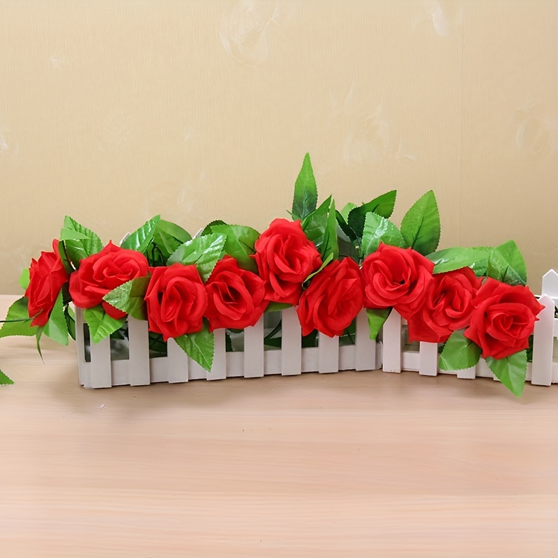 Artificial Rose Vine Flowers, Fake Rose Garland Flower Hanging Ivy