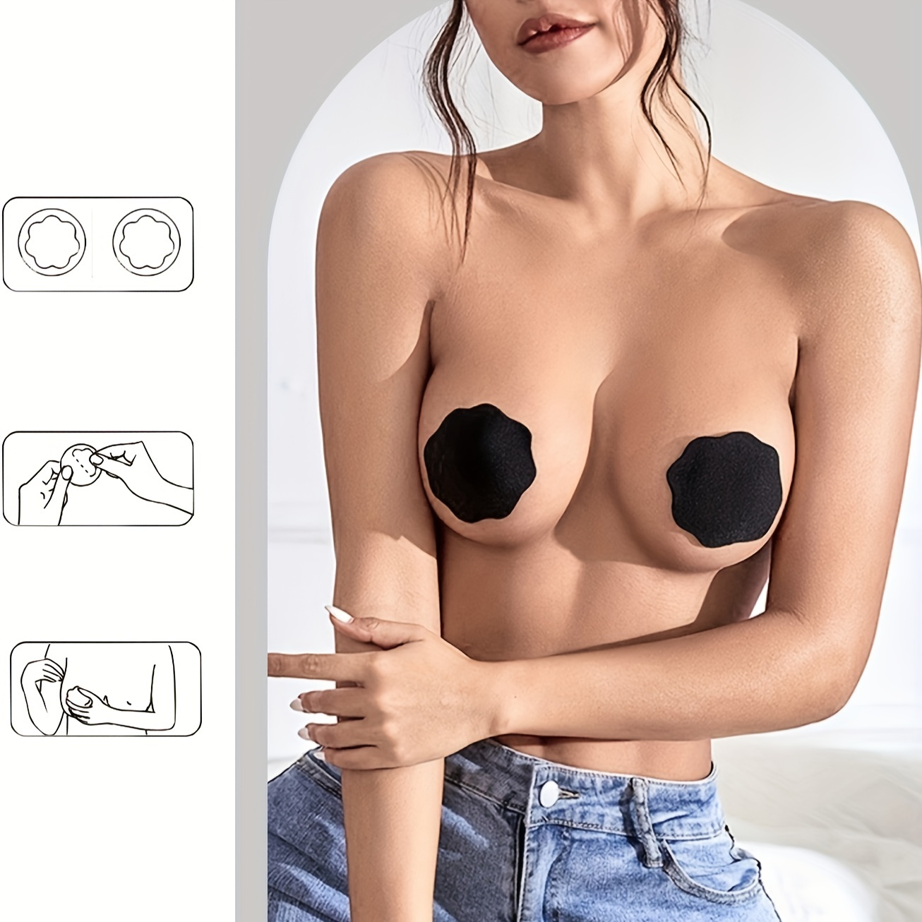 Boob Tape Breast Lift Tape Nipple Covers Push Tape Breast - Temu