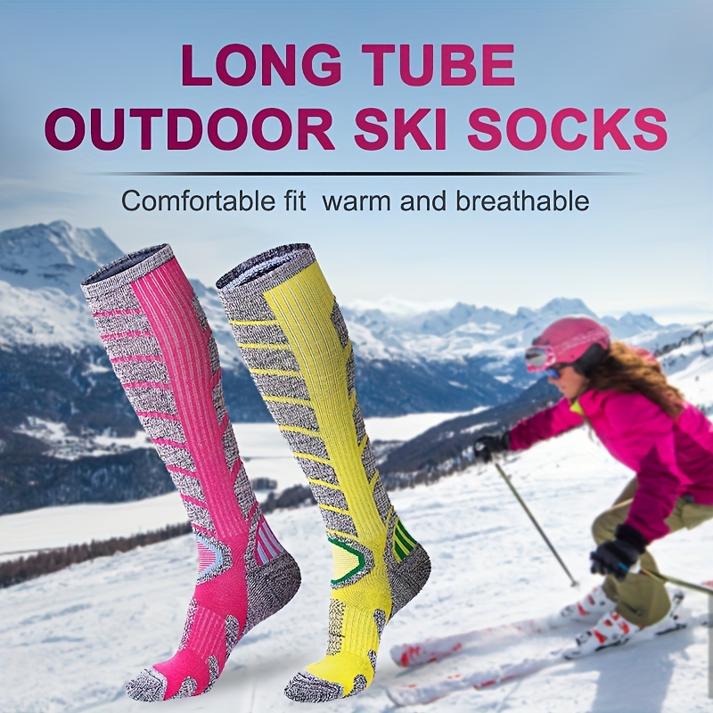 1 par de calcetines térmicos para hombres y mujeres ¡Ideal Para esquí,  senderismo, snowboard Y deportes de escalada!