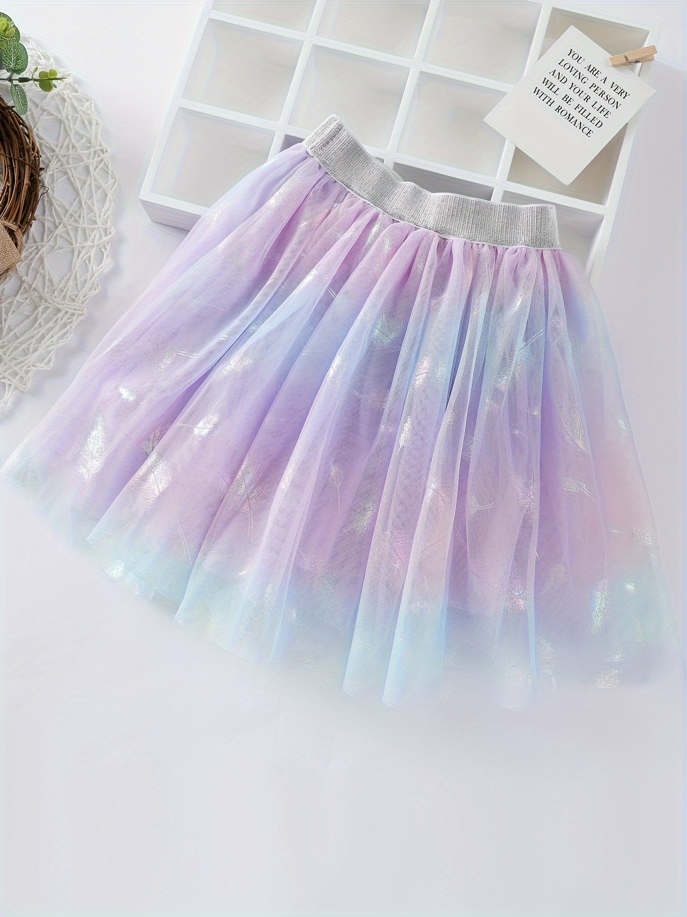 Rainbow Tulle Skirt Tutu Skirt Performence Skirt Dress Color Gradien Dress  for Woman Girls (Size L)